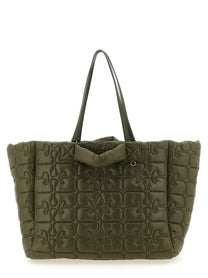 Ganni Quilted Re Tech Xxl Tote Shopping Bag Green