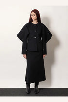 R2W Women's Catran Midi Wool and Cashmere Skirt Black, view 2