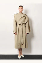 R2W Women's Lumira Linen and Cotton Trench Beige, view 3