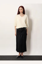 R2W Women's Nayla Pleated Wool Trousers Skirt Black, view 2