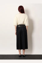 R2W Women's Nayla Pleated Wool Trousers Skirt Black, view 3