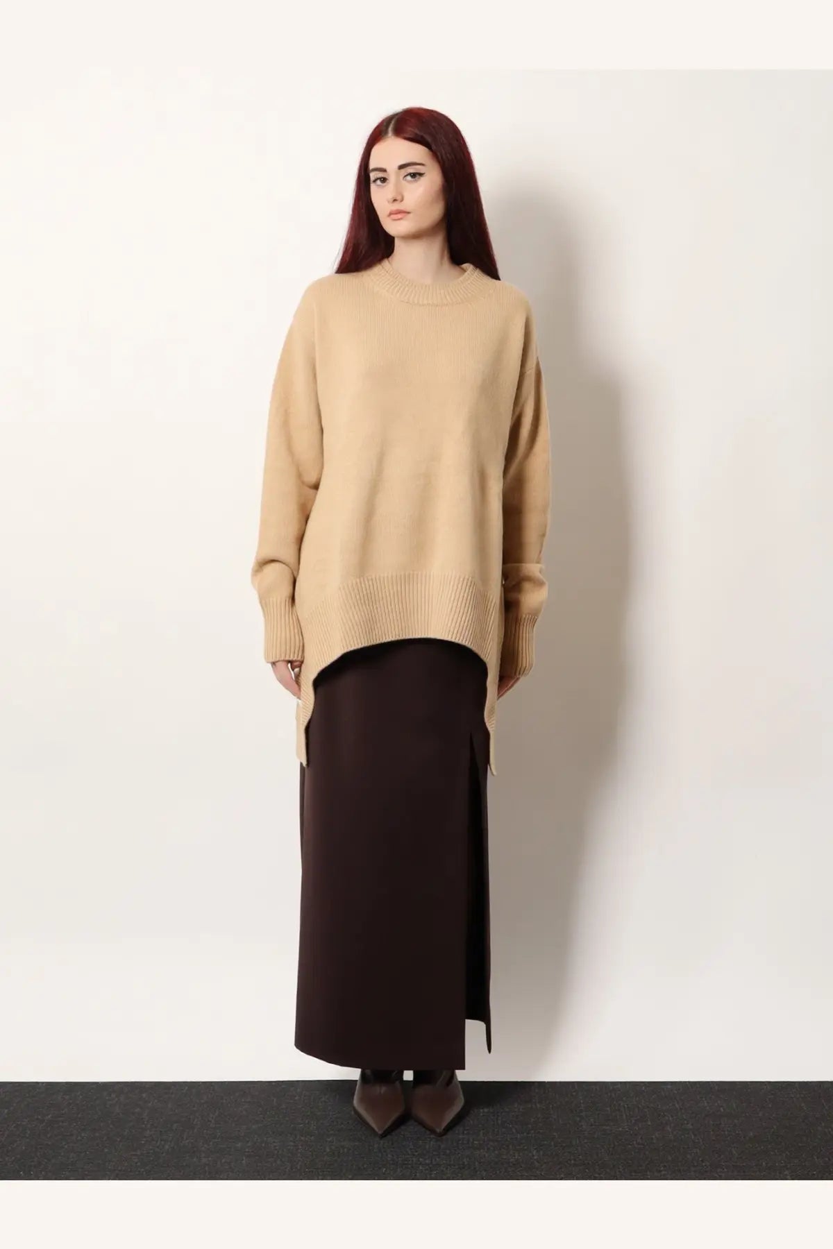 R2W Women's Nicolas Wool and Cashmere Sweater Beige, view 2