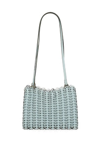Rabanne women’s bag multicolor light blue metallic chain-link handbag with slender shoulder strap