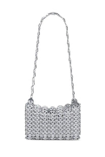 Rabanne women’s borsa iconic nano silver metallic chain-link shoulder bag with scalloped interlocking design