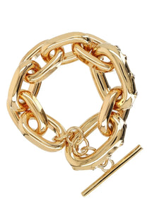 Rabanne women’s bracciale xl link gold chunky gold-toned chain bracelet with sleek interlocking design and toggle clasp