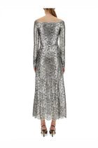 Rabanne Women's Long Lace Dress Silver, view 4