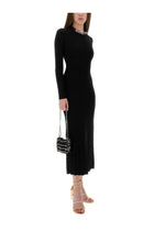 Rabanne Women's Long Wool Dress Black, view 2