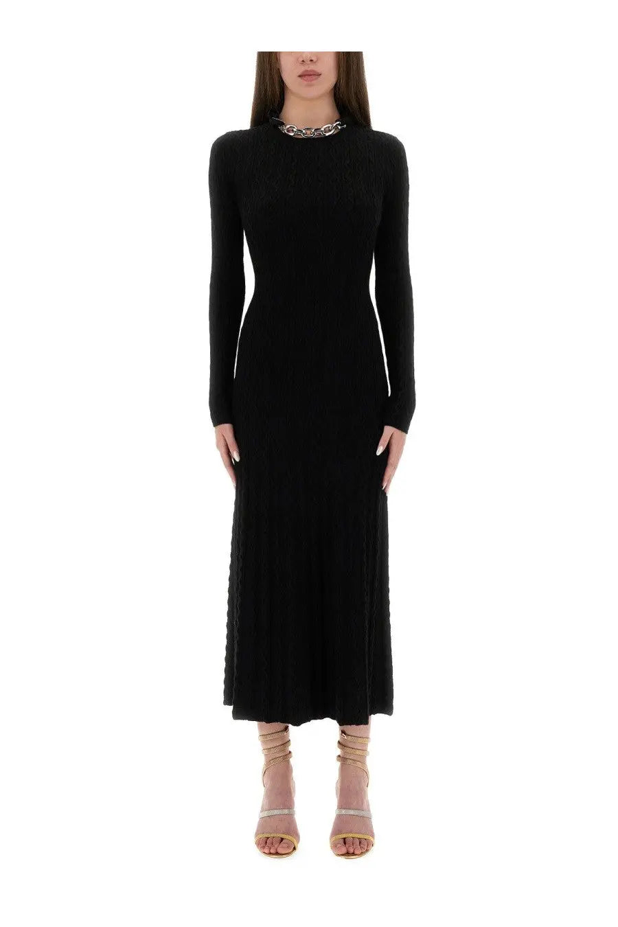 Rabanne Women's Long Wool Dress Black