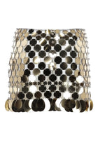 Rabanne Women's Sequinned Mini Skirt Gold, view 2