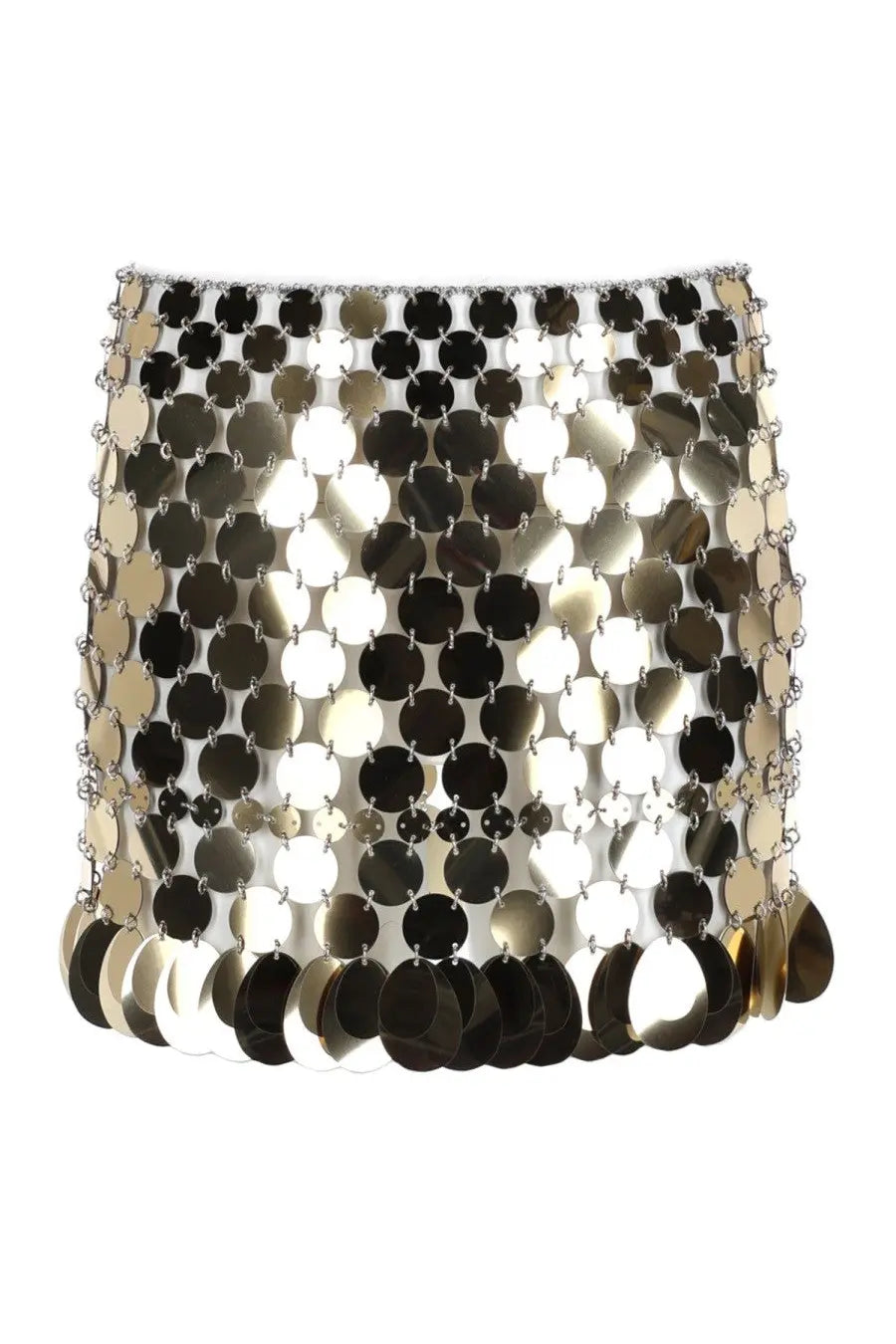 Rabanne Women's Sequinned Mini Skirt Gold