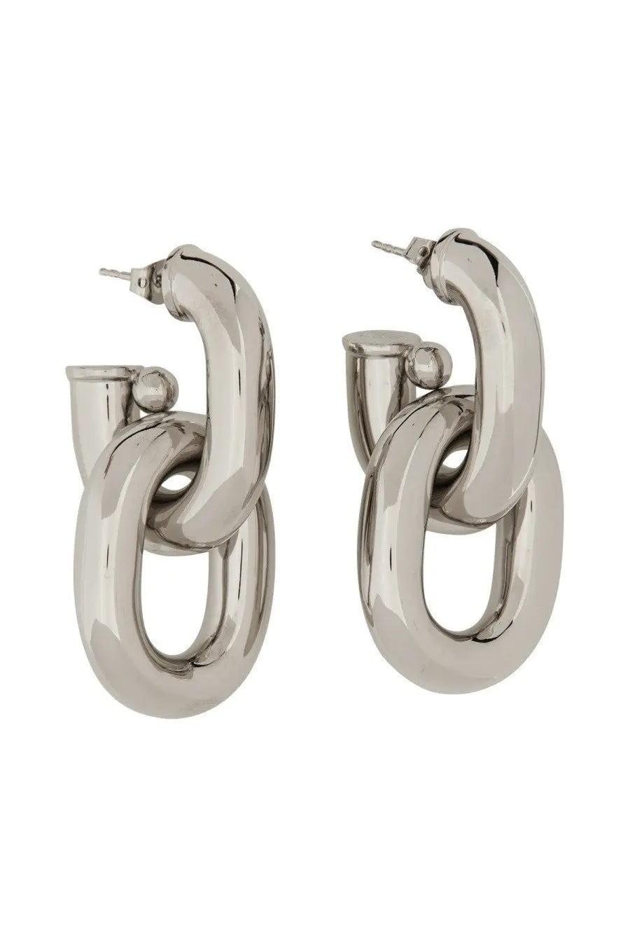 Rabanne Women's Doppio Cerchio XL Link Earrings Silver, view 2