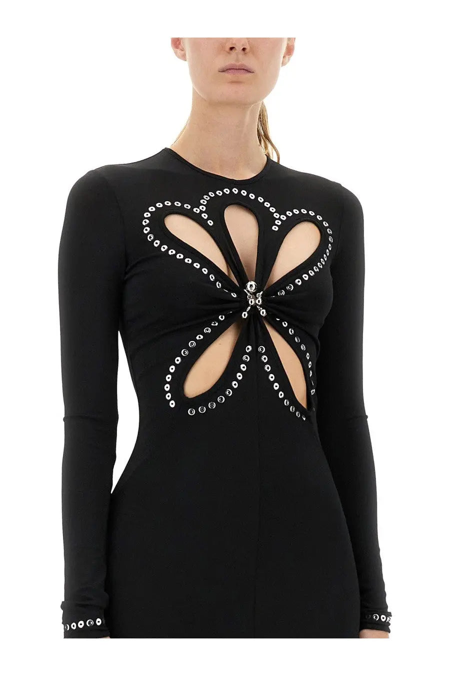Rabanne Women's Second Skin Effect Long Dress Black, view 4