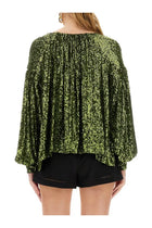 Rabanne Women's Sequin Blouse Green, view 3