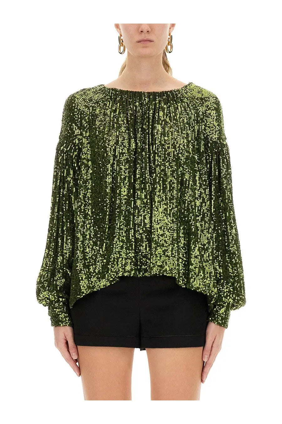Rabanne Women's Sequin Blouse Green