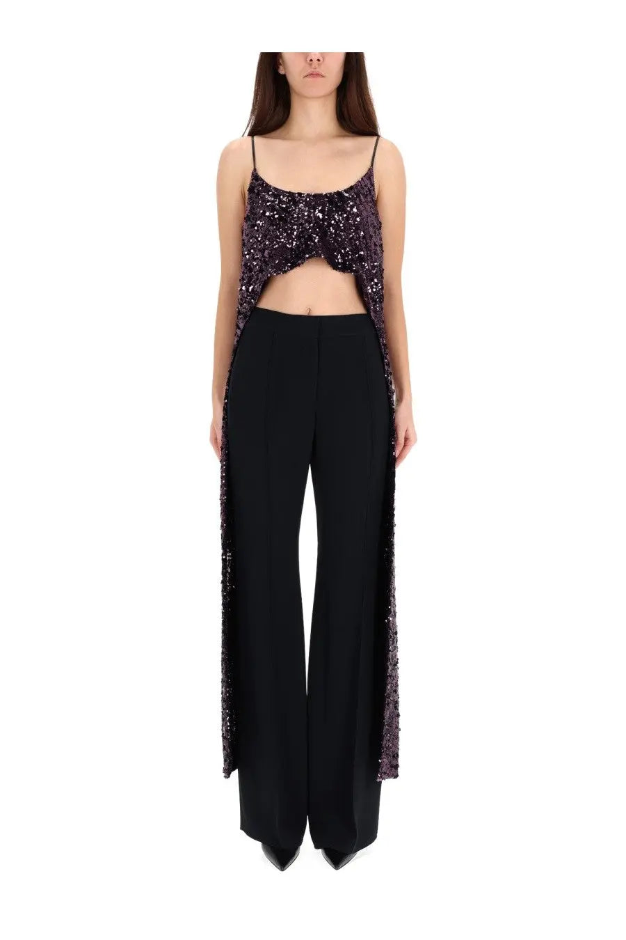Rabanne Women's Sequined Top Purple