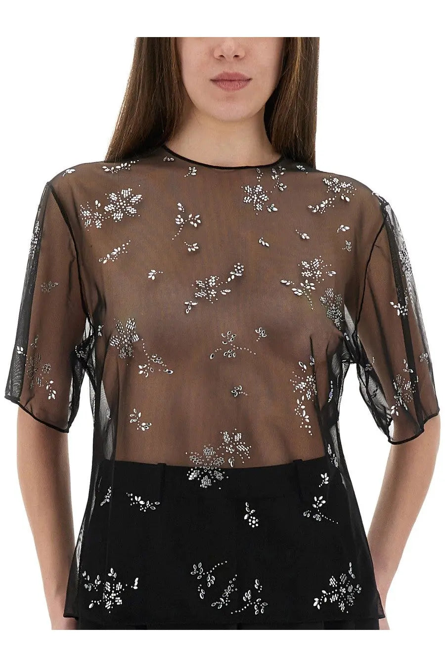Rabanne Women's Transparent Top Black, view 4