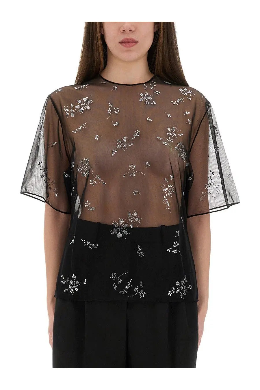 Rabanne Women's Transparent Top Black
