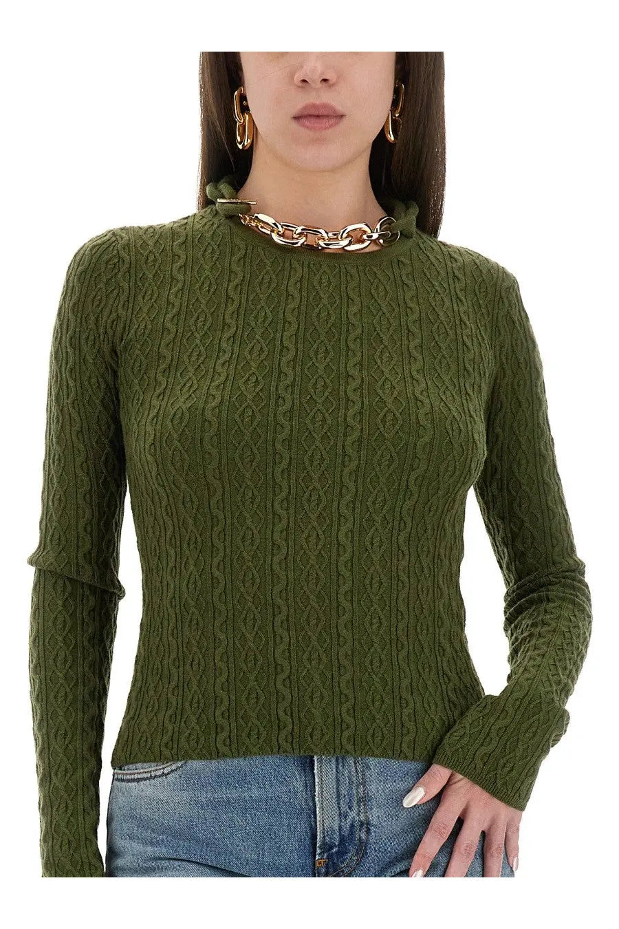 Rabanne Women's Wool Jersey Green, view 4