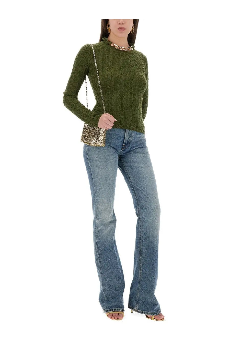 Rabanne Women's Wool Jersey Green, view 2