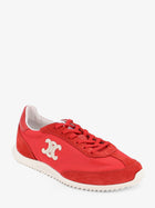 Celine Women's Race Sneakers in Nylon and Suede White