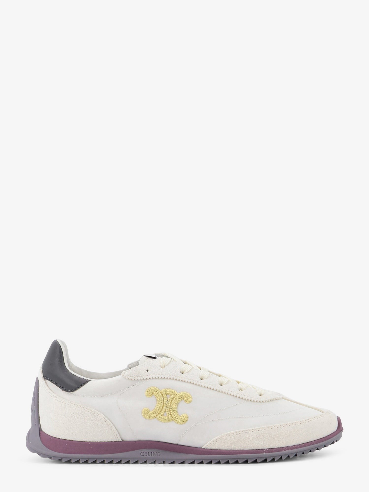 Celine Women's Racer Nylon and Suede Sneakers White