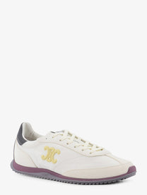 Celine Women's Racer Nylon and Suede Sneakers White
