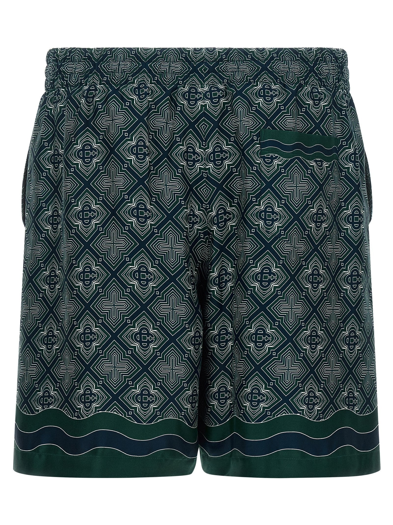 Casablanca Radiating Monogram Shorts Gold