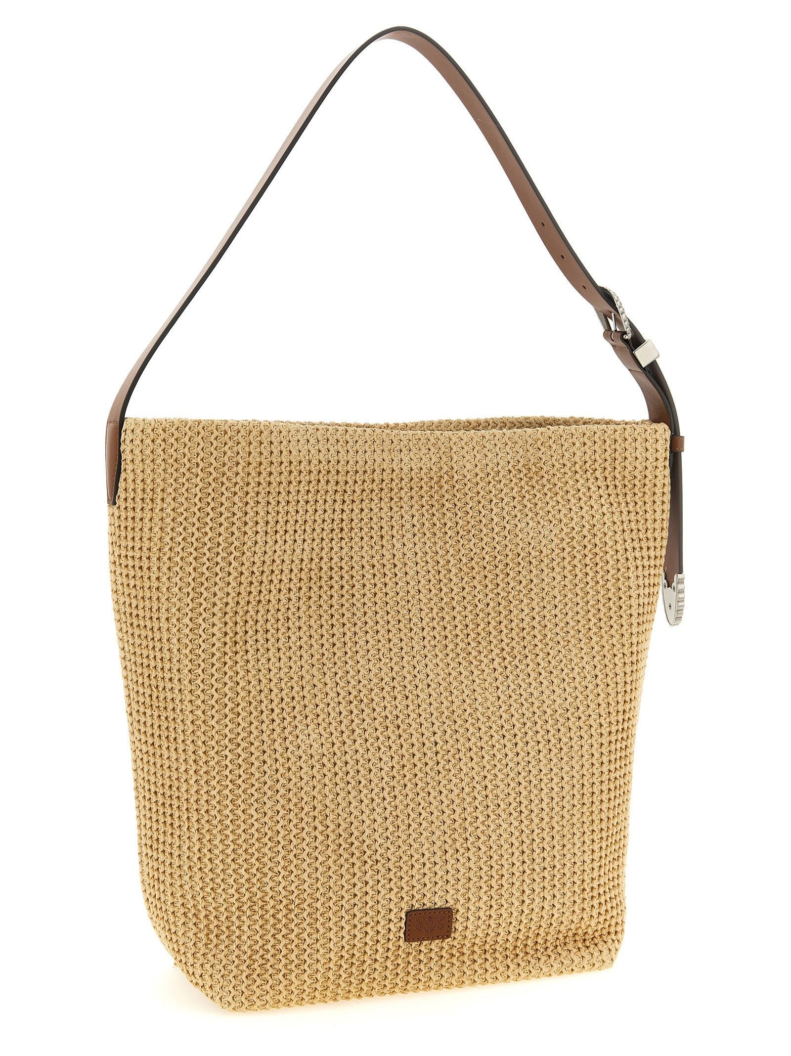 Pinko Raffia Bucket Beige
