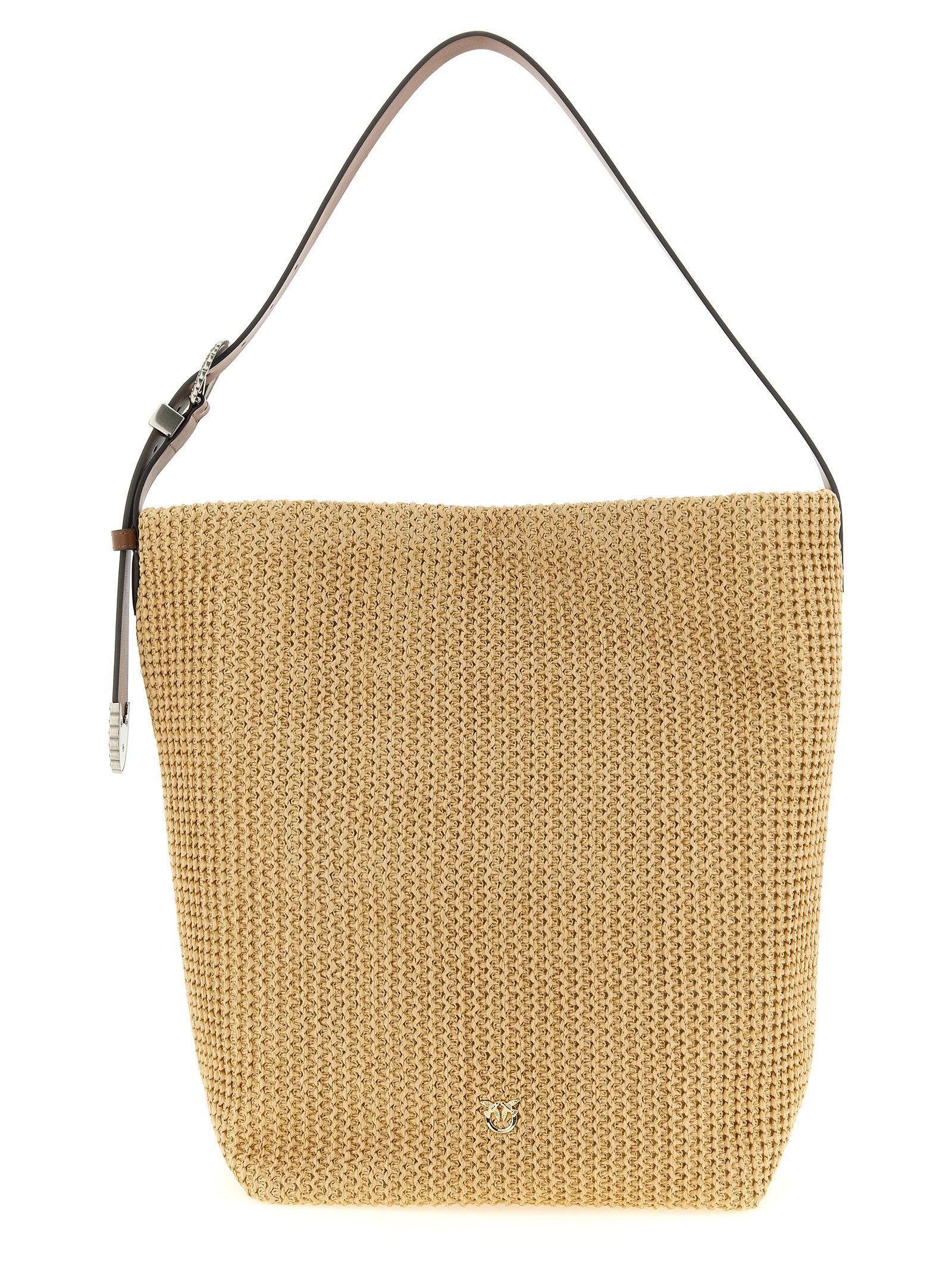 Pinko Raffia Bucket Beige