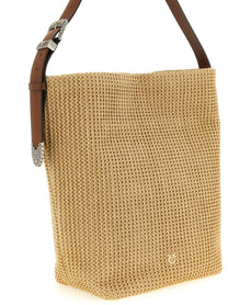 Pinko Raffia Bucket Beige