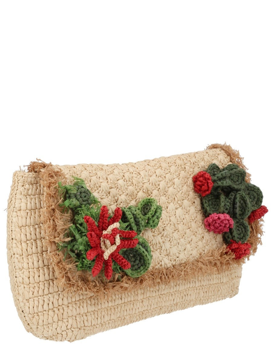 Anya Hindmarch Women's Raffia Cactus Clutch Bag Beige Anya Hindmarch