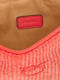 Pinko Raffia Clutch Pink