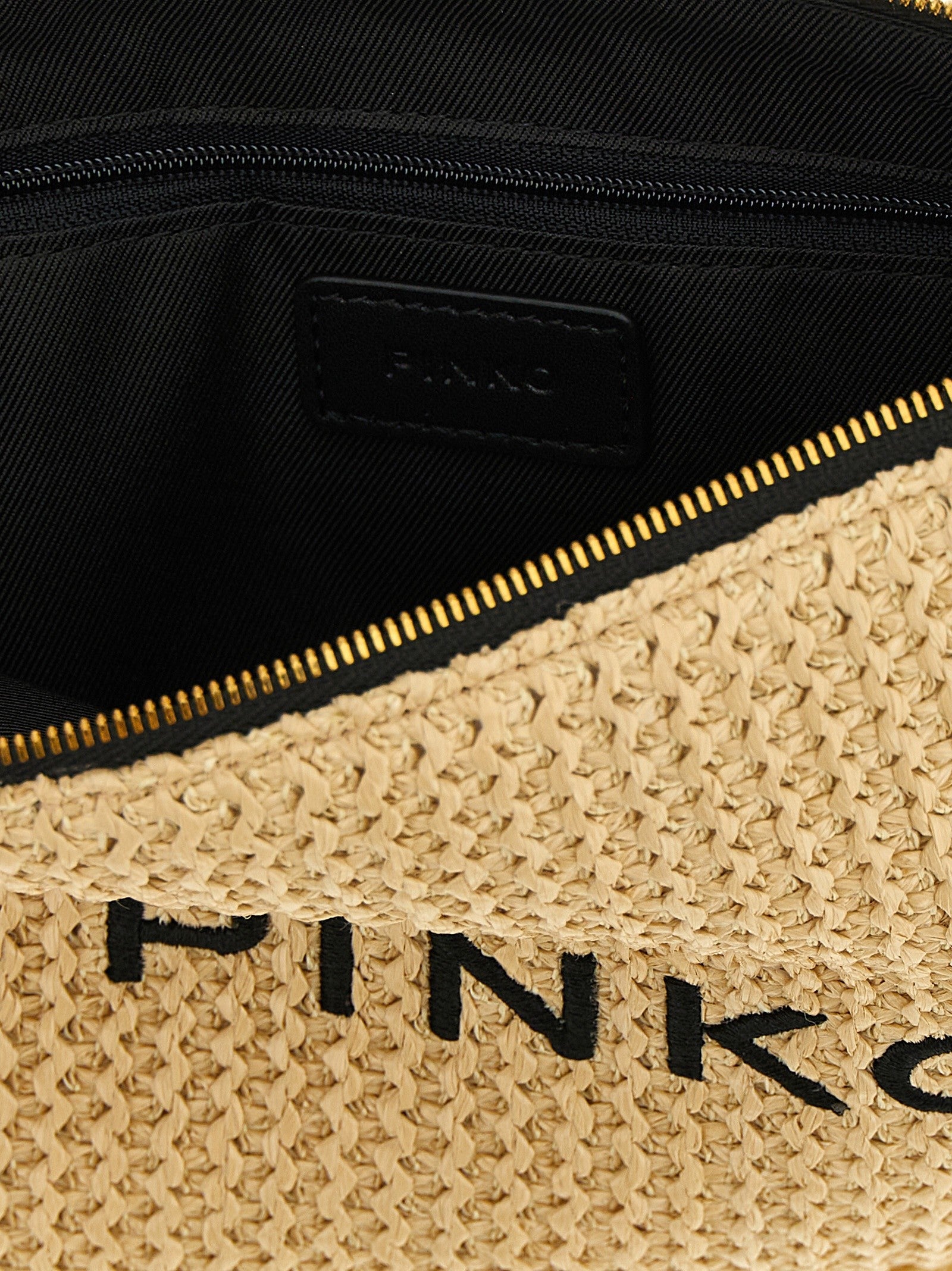 Pinko Raffia Clutch Beige