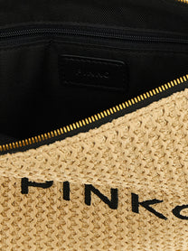 Pinko Raffia Clutch Beige