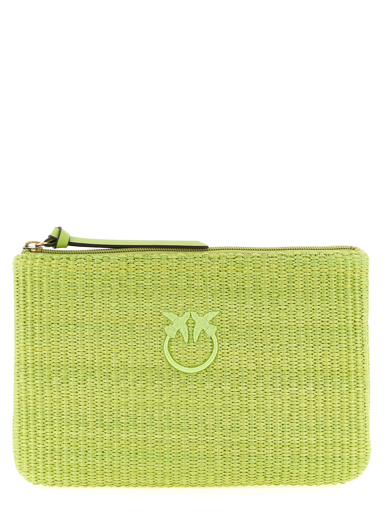 Pinko Raffia Clutch Green