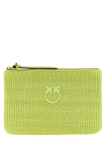 Pinko Raffia Clutch Green