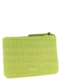 Pinko Raffia Clutch Green