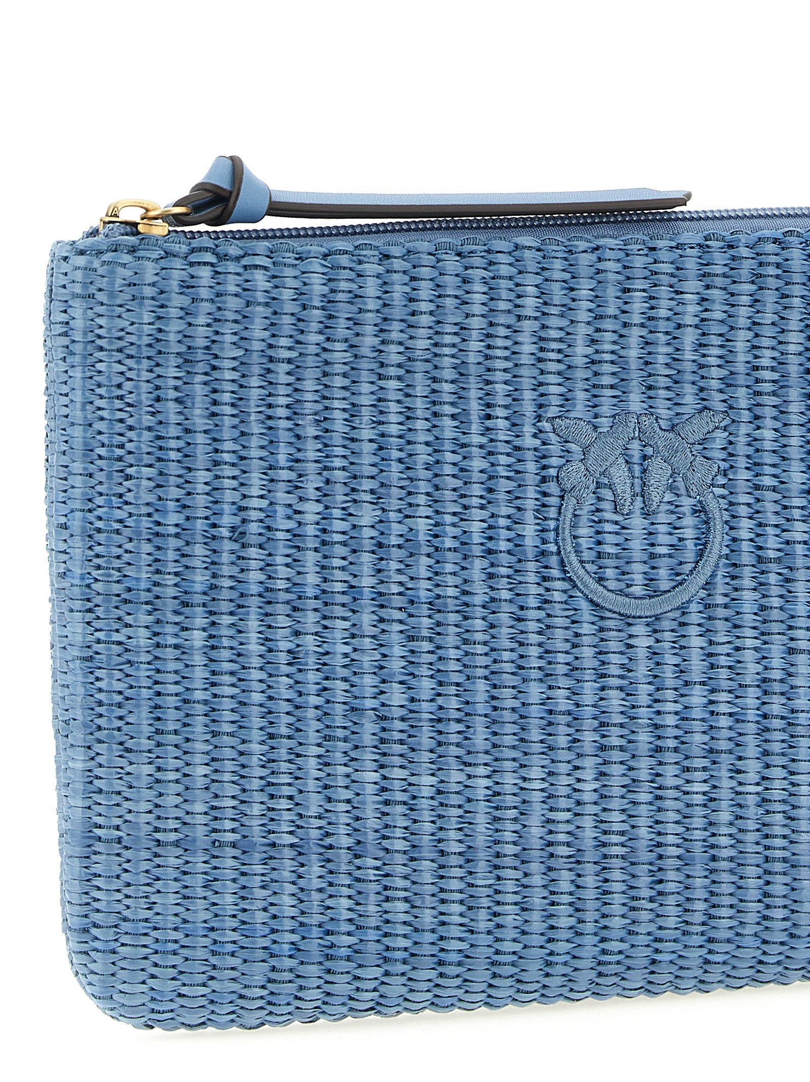 Pinko Raffia Clutch Blue