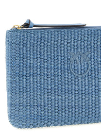 Pinko Raffia Clutch Blue
