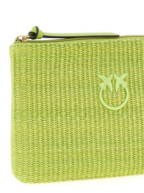 Pinko Raffia Clutch Green