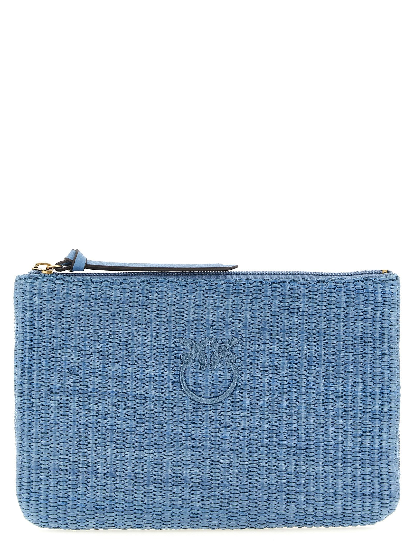 Pinko Raffia Clutch Blue