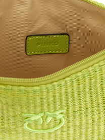 Pinko Raffia Clutch Green