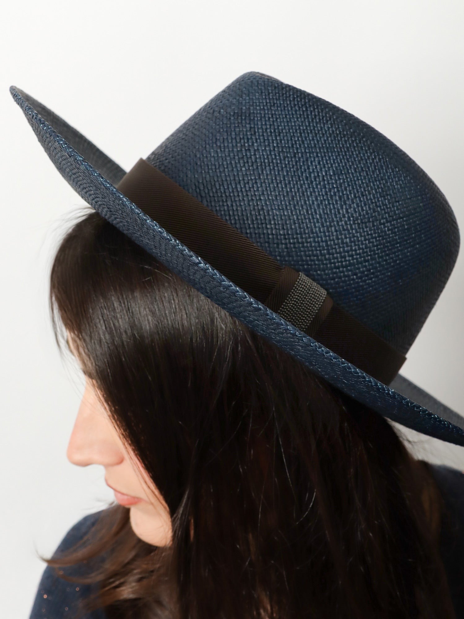 Brunello Cucinelli Women's Raffia Fedora Hat Black