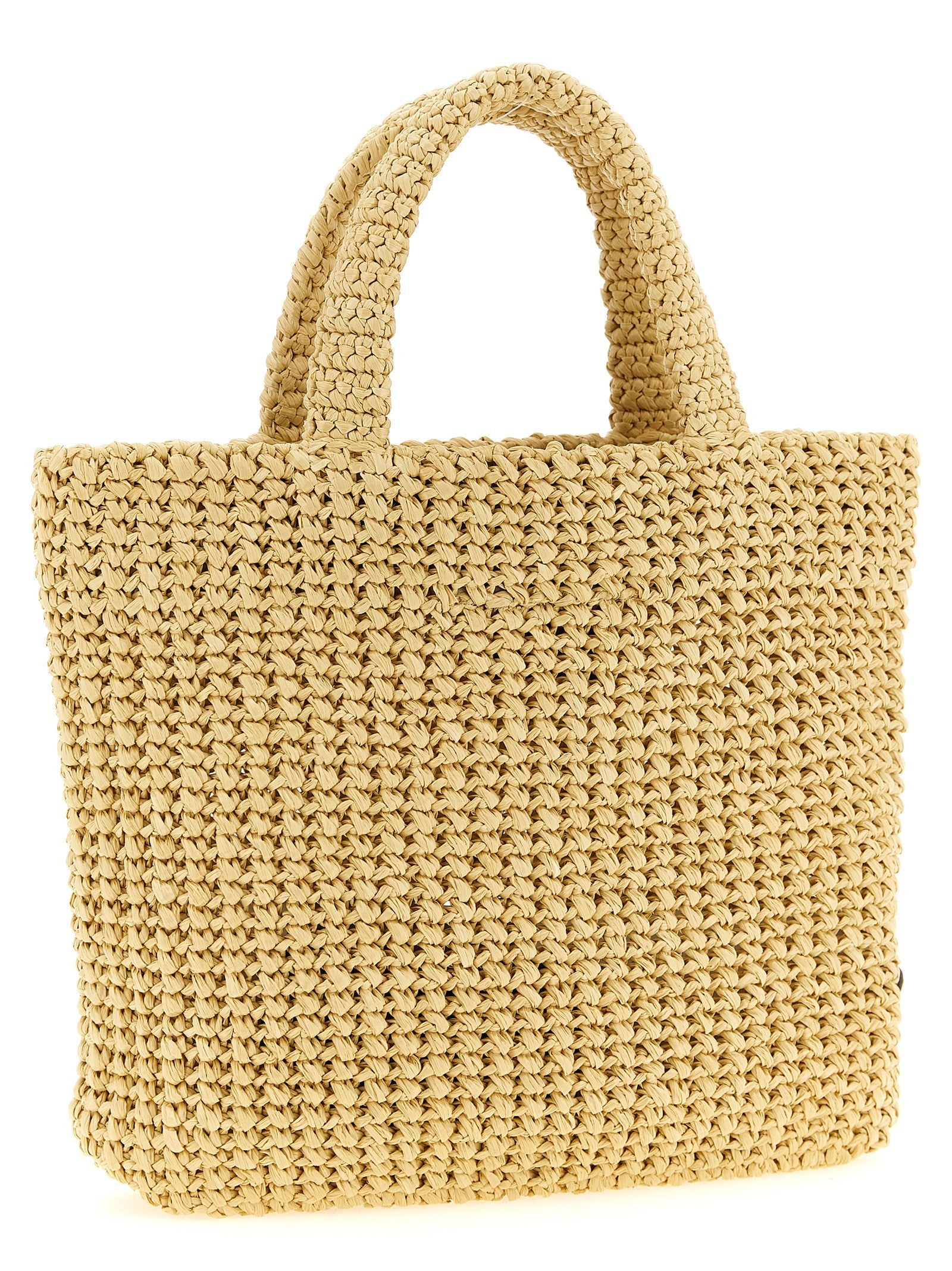 PRADA Raffia Handbag Beige