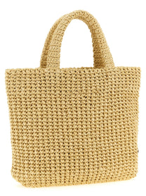 PRADA Raffia Handbag Beige