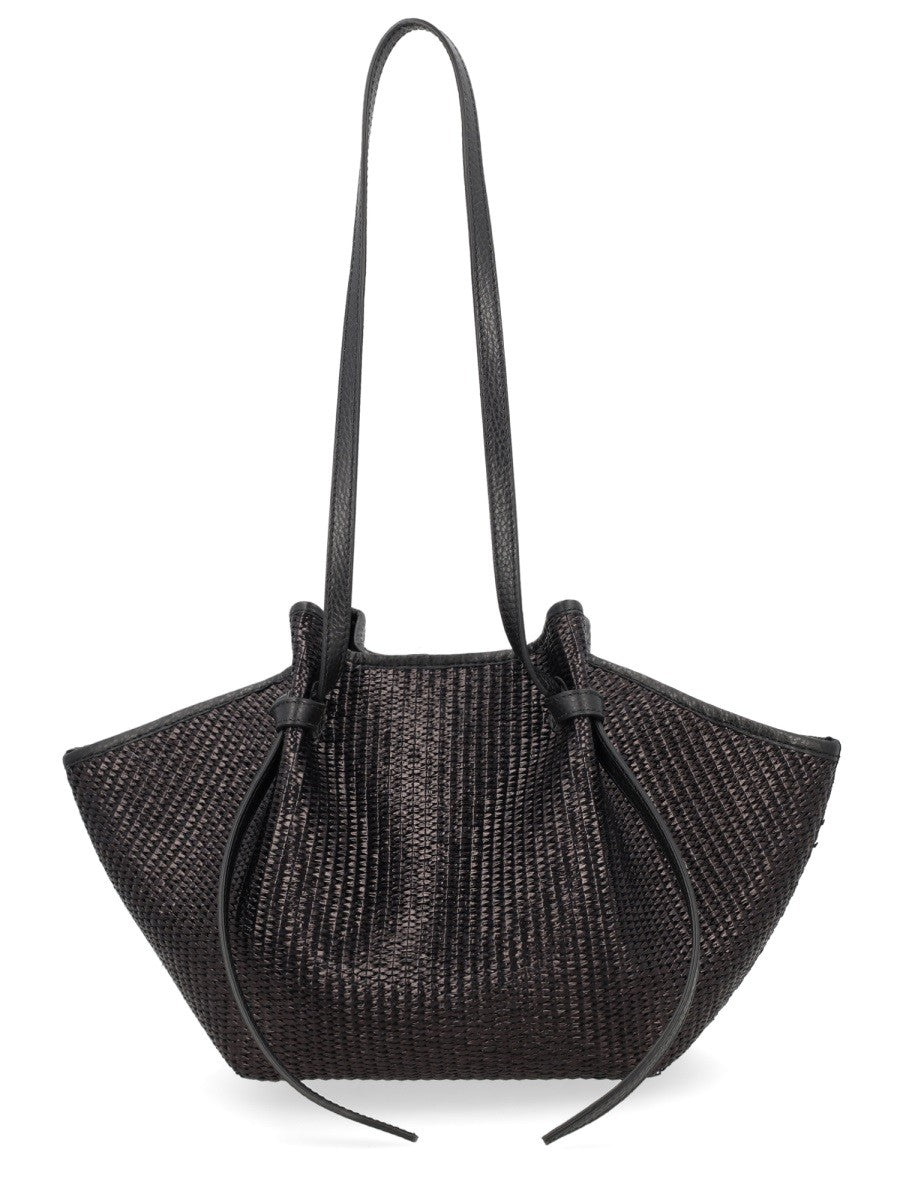 Yuzefi Women's Raffia Mochi Bag Black