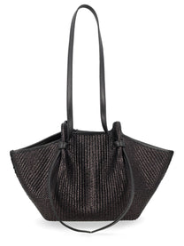Yuzefi Women's Raffia Mochi Bag Black