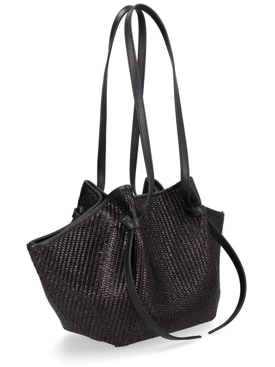 Yuzefi Women's Raffia Mochi Bag Black