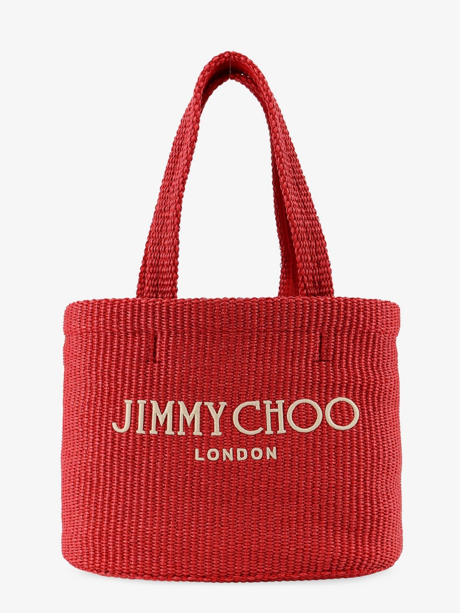 Jimmy Choo Women's Raffia Shopping Bag Red