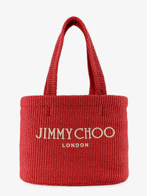 Jimmy Choo Women's Raffia Shopping Bag Red